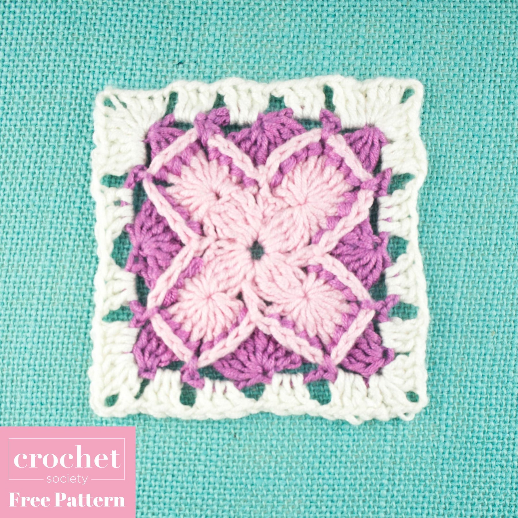 Floral Granny Squares Free Crochet Pattern (Bavarian Flower and Rose)