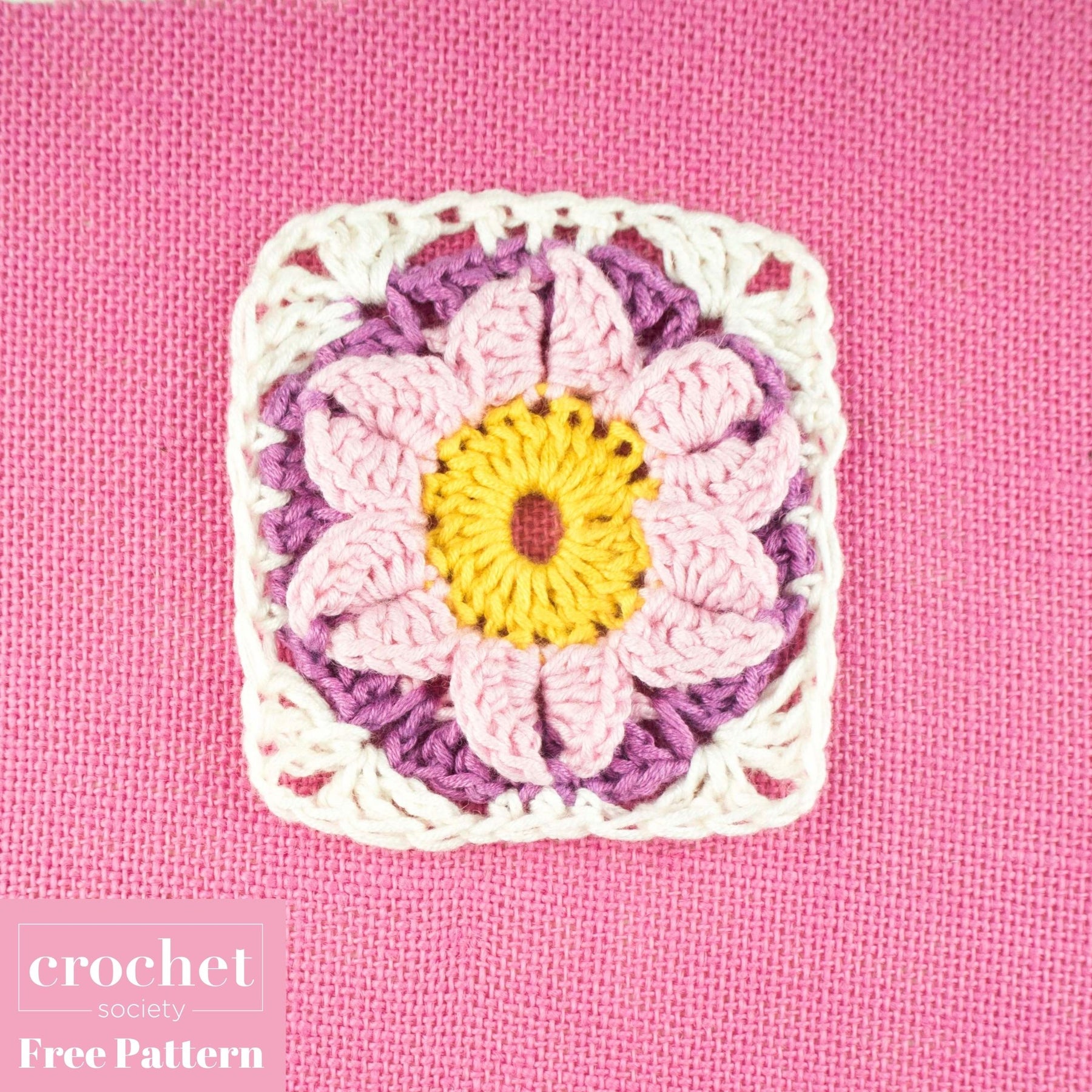 FREE crochet pattern: floral granny square