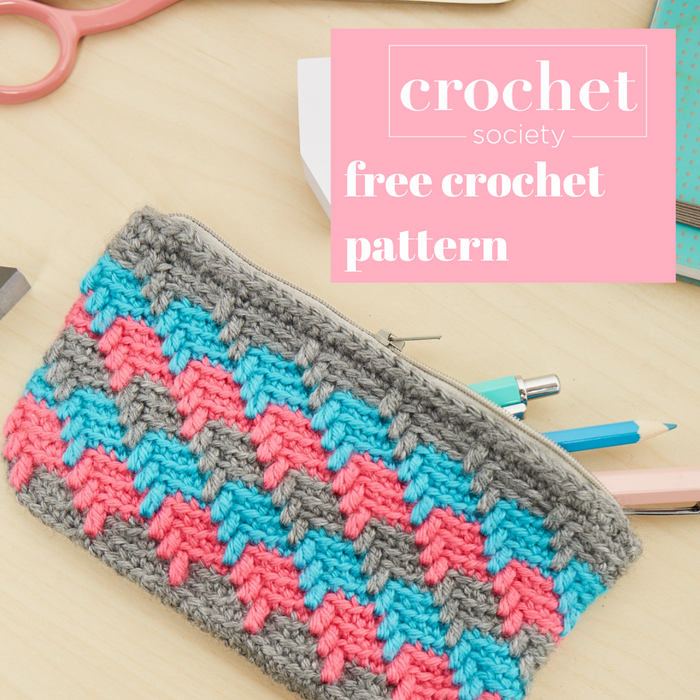 Joyful Pencil Case Free Crochet Pattern