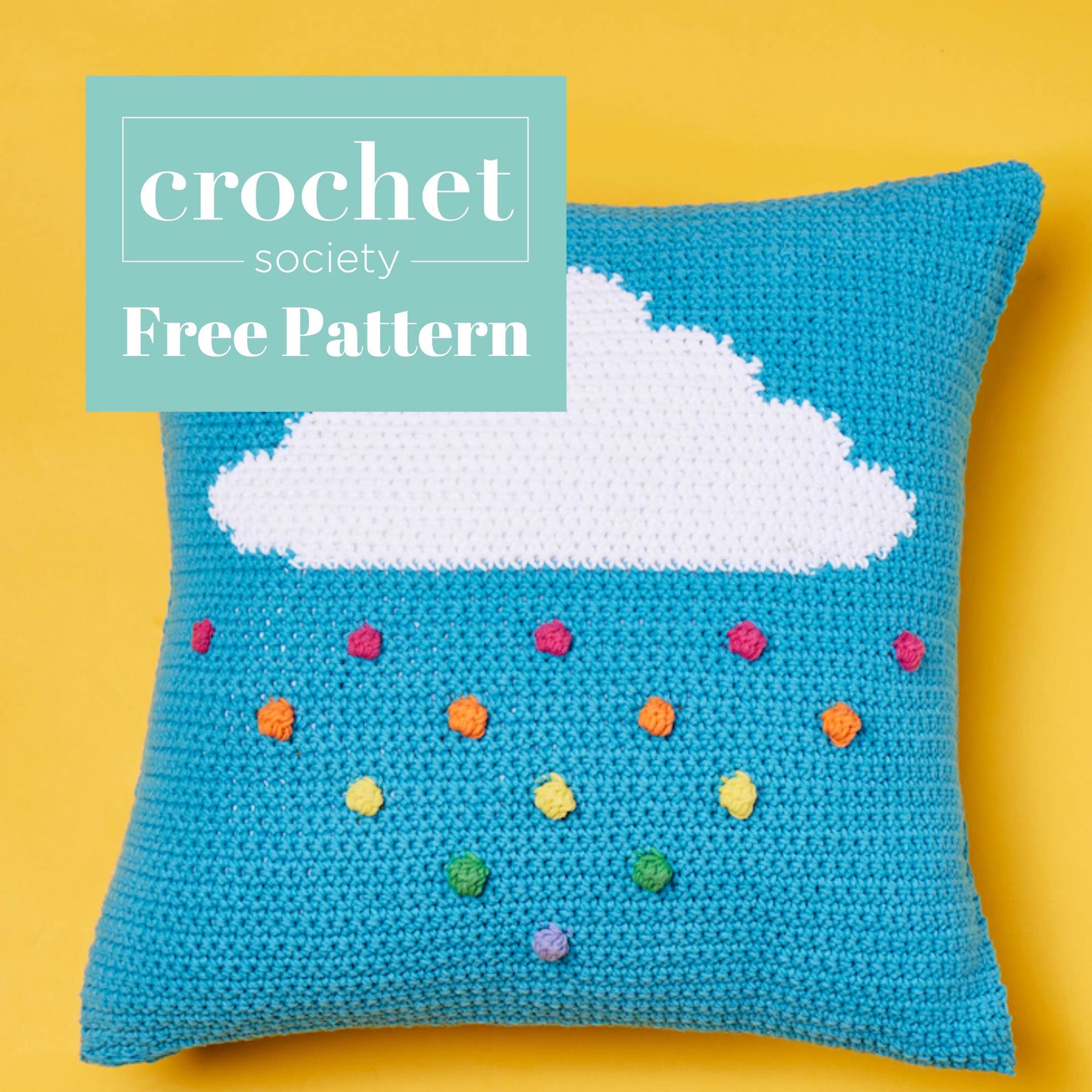 Free Crochet Cushion Pattern - It's Raining Colour