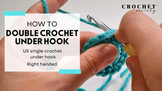 How to Crochet a Double Crochet Under Hook (UK) / Single Crochet Under Hook (US)