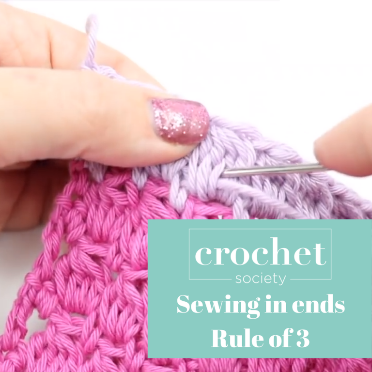 Sewing in end threads in crochet - The Rule of Three