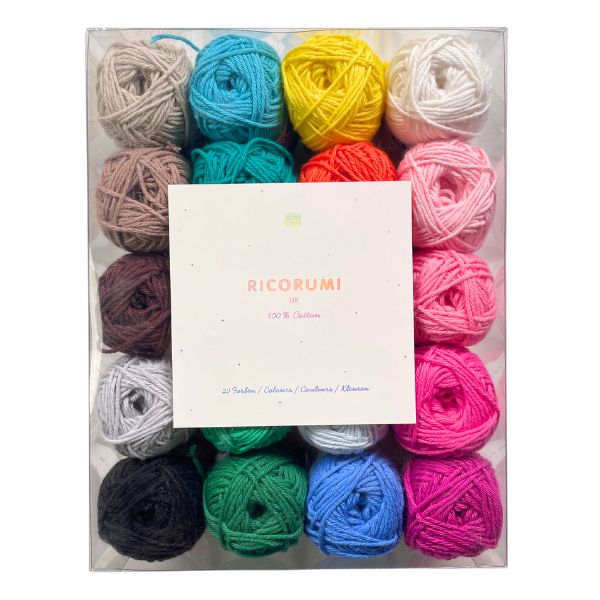 Ricorumi Yarn Set Bright Shades 100% Cotton 25g Each |  Set of 20