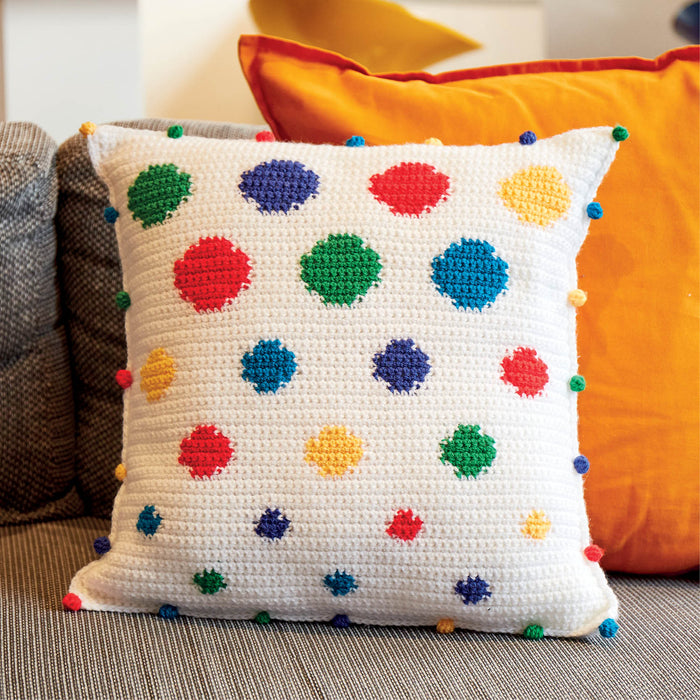 Rainbow Bobble Cushion