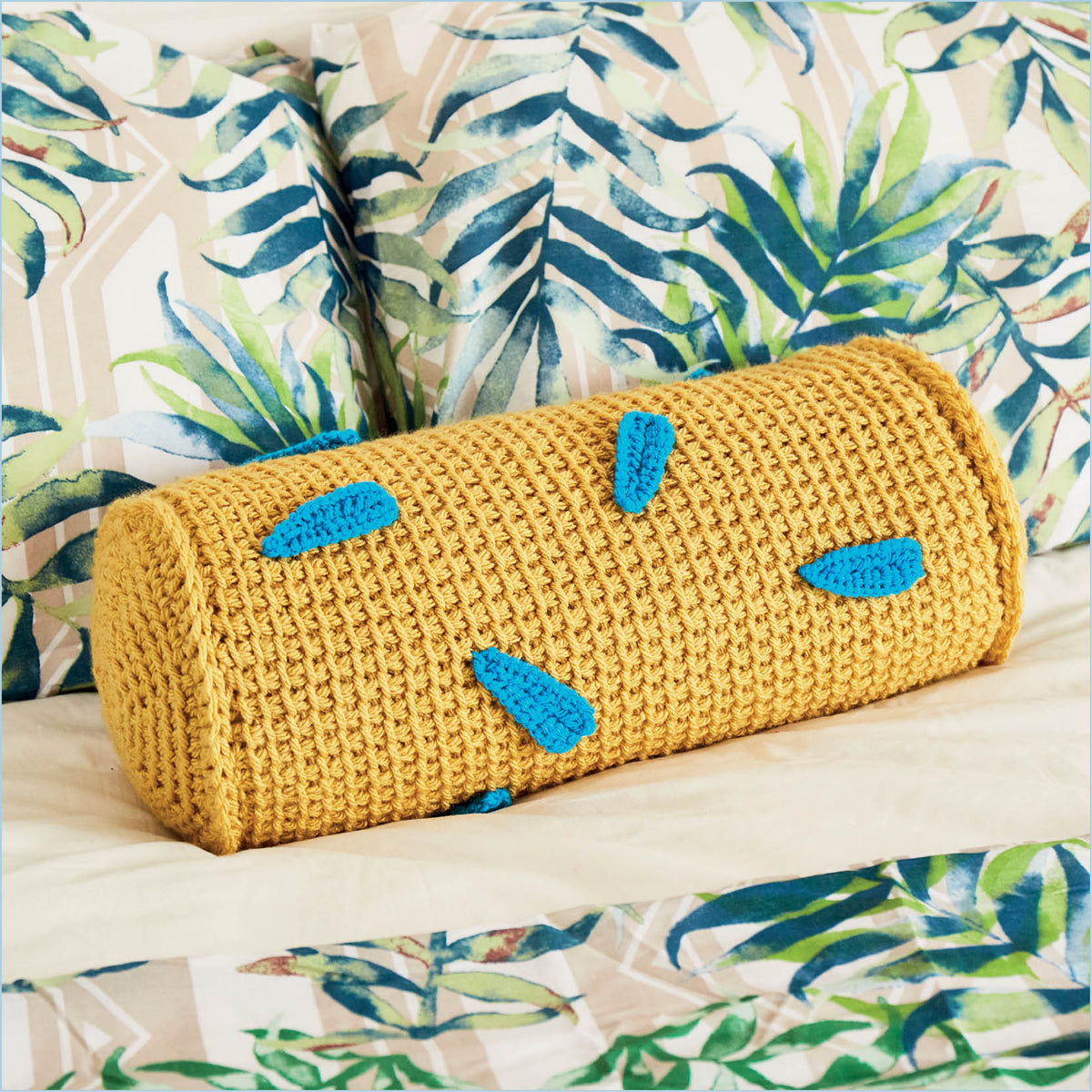 Tunisian Leaves Bolster Digital Pattern — Crochet Society