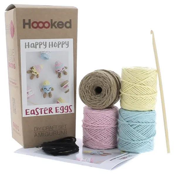 Hoooked Crochet Kit Happy Hoppy Easter Eggs Pastels