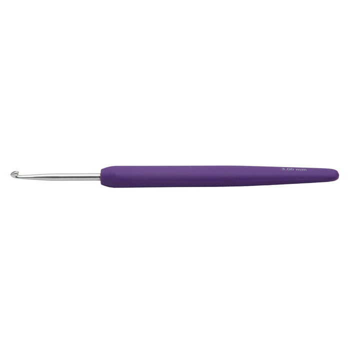 KnitPro Waves Aluminium Crochet Hook Purple 3mm x 15mm