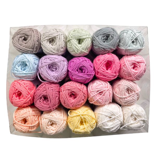 Ricorumi Yarn Set Baby Pastel Shades 100% Cotton 25g Each |  Set of 20