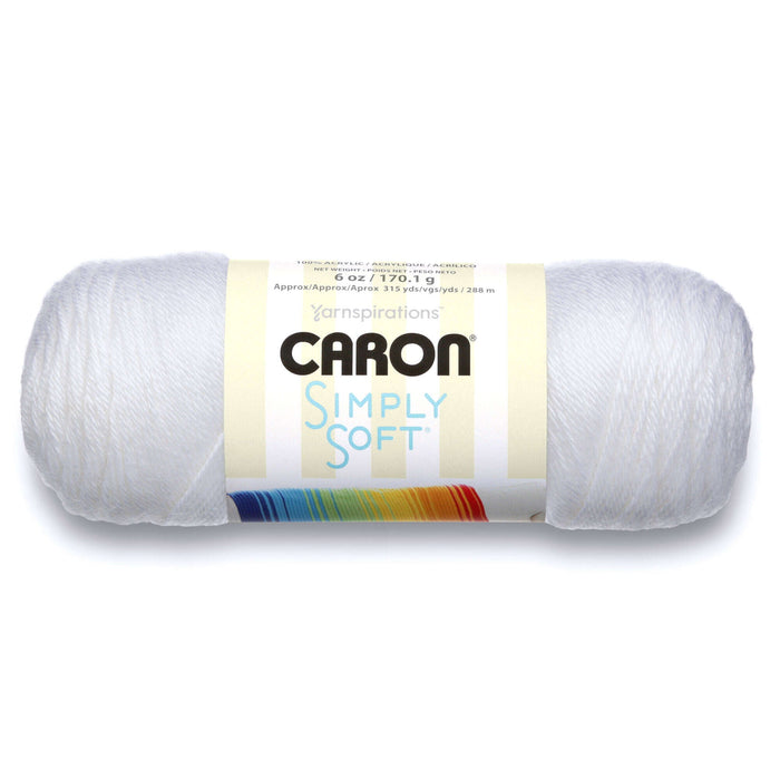 Caron Yarnspirations Simply Soft Aran Acrylic Yarn 170g | White