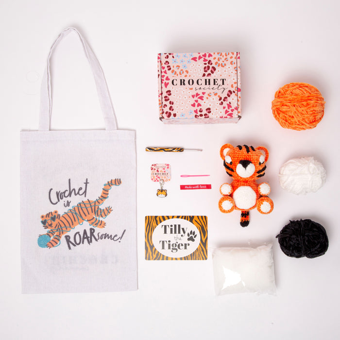 Crochet Society Amigurumi Crochet Kit: Tilly the Tiger | Menagerie Collection