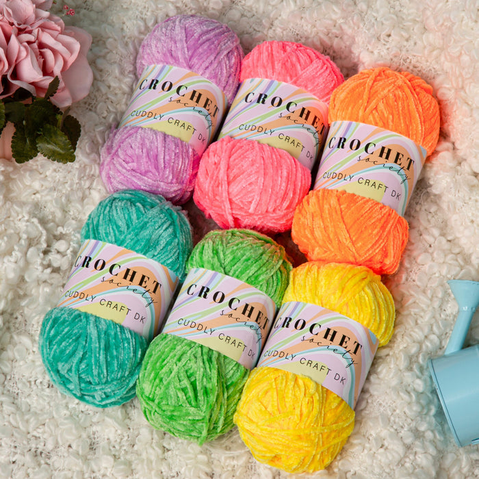 Crochet Society Cuddly Craft DK Neon Rainbow Yarn Bundle