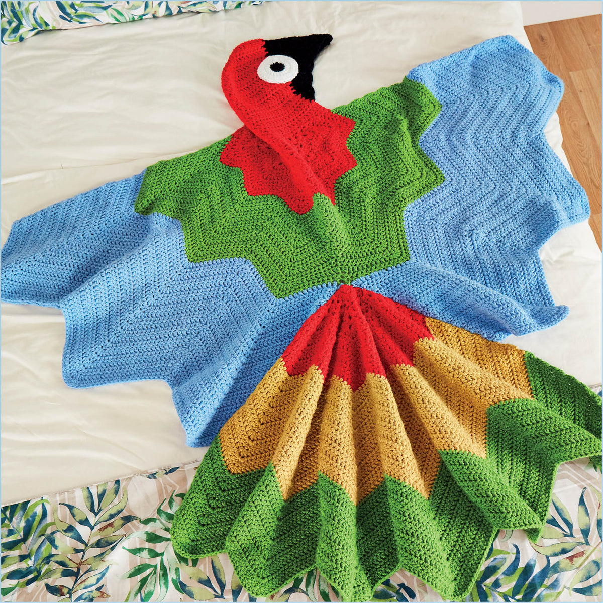 Parrot Hooded Blanket Digital Pattern — Crochet Society