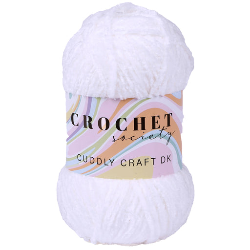 Crochet Society Cuddly Craft DK Chenille Yarn 100g | Snow