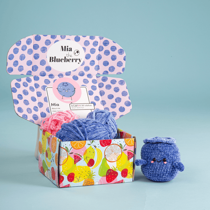 Crochet Society Amigurumi Crochet Kit: Mia The Blueberry | 5 A Day Collection