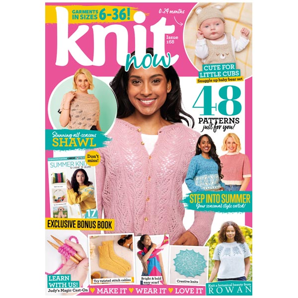 Knit Now Magazine #168 With Exclusive Summer Knits Pattern Book & Lucky Dip Knit Kit