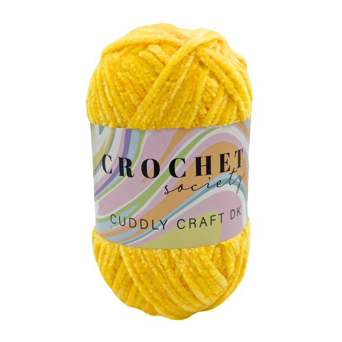 Crochet Society Cuddly Craft DK Chenille Yarn 100g Yellow | Mature Mauve