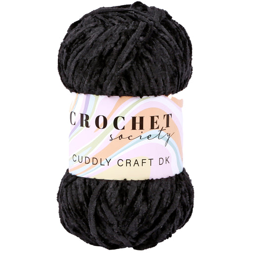 Crochet Society Cuddly Craft DK Chenille Yarn 100g | Onyx