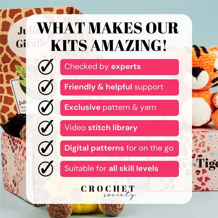 Crochet Society Amigurumi Crochet Kit: Tilly the Tiger | Menagerie Collection