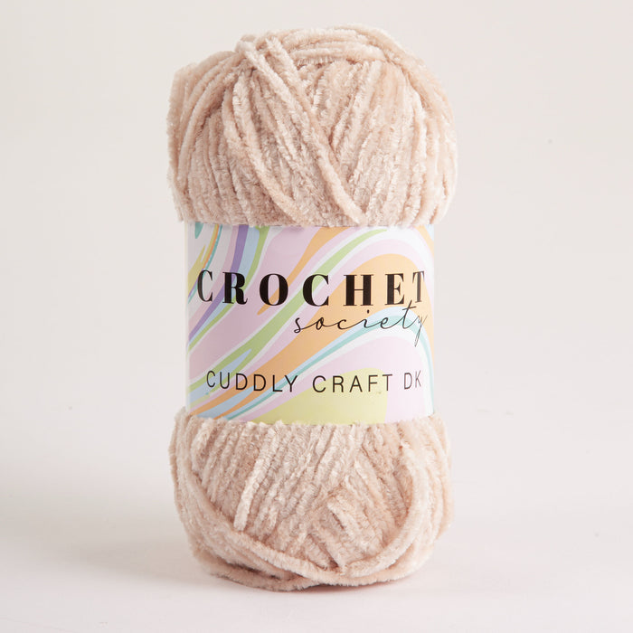 Crochet Society Cuddly Craft DK Chenille Yarn 100g Beige | Parchment