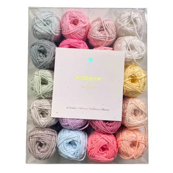 Ricorumi Yarn Set Baby Pastel Shades 100% Cotton 25g Each |  Set of 20