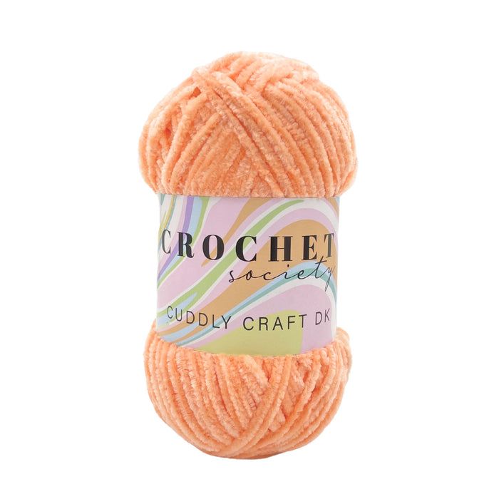 Crochet Society Cuddly Craft DK Chenille Yarn 100g Pink | Sweet Apricot