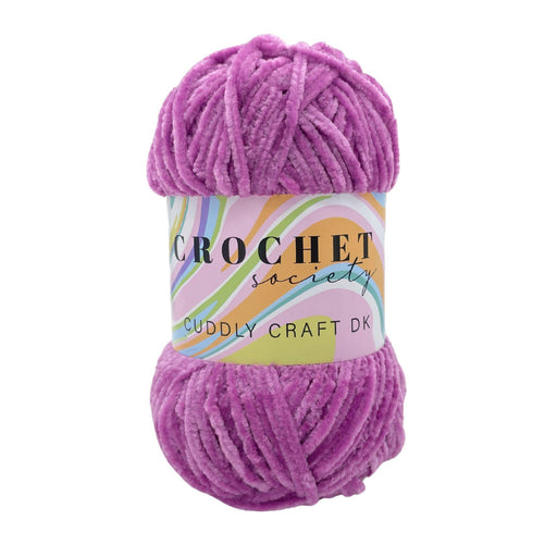 Crochet Society Cuddly Craft DK Chenille Yarn 100g Purple | Perfect Plum