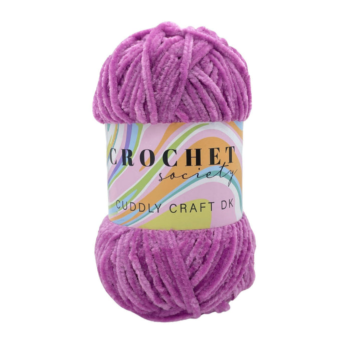 Crochet Society Cuddly Craft DK Chenille Yarn 100g Purple | Perfect Plum