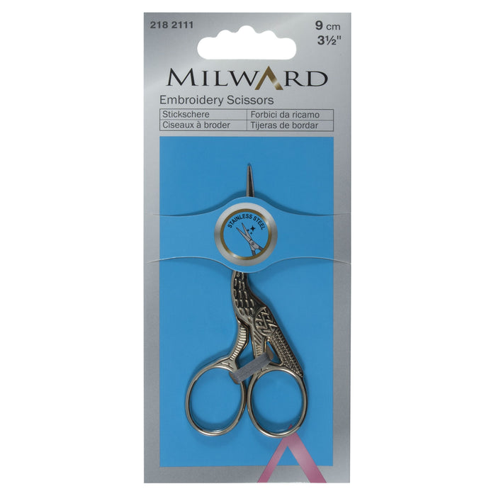 Milward Embroidery Scissors Gold Stork | 9cm