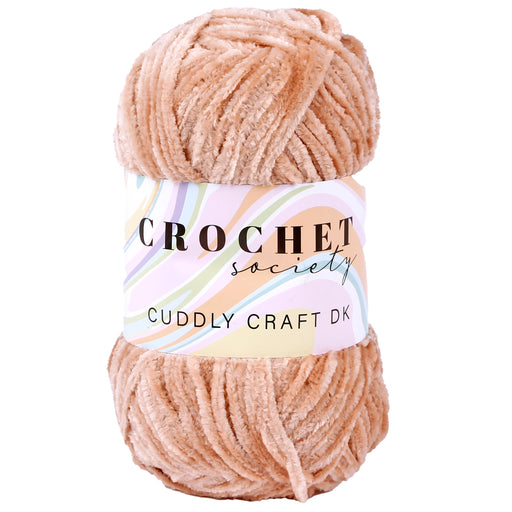 Crochet Society Cuddly Craft DK Chenille Yarn 100g | Toffee