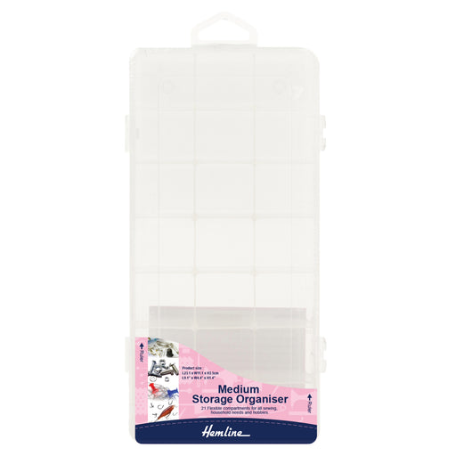 Hemline Medium Plastic Storage Box | 18 Compartments