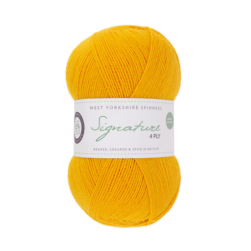 West Yorkshire Spinners Signature 4ply Wool & Nylon Yarn 100g | Sunflower