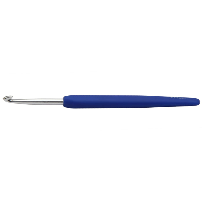 KnitPro Waves Aluminium Crochet Hook Royal Blue 4.5mm x 15mm