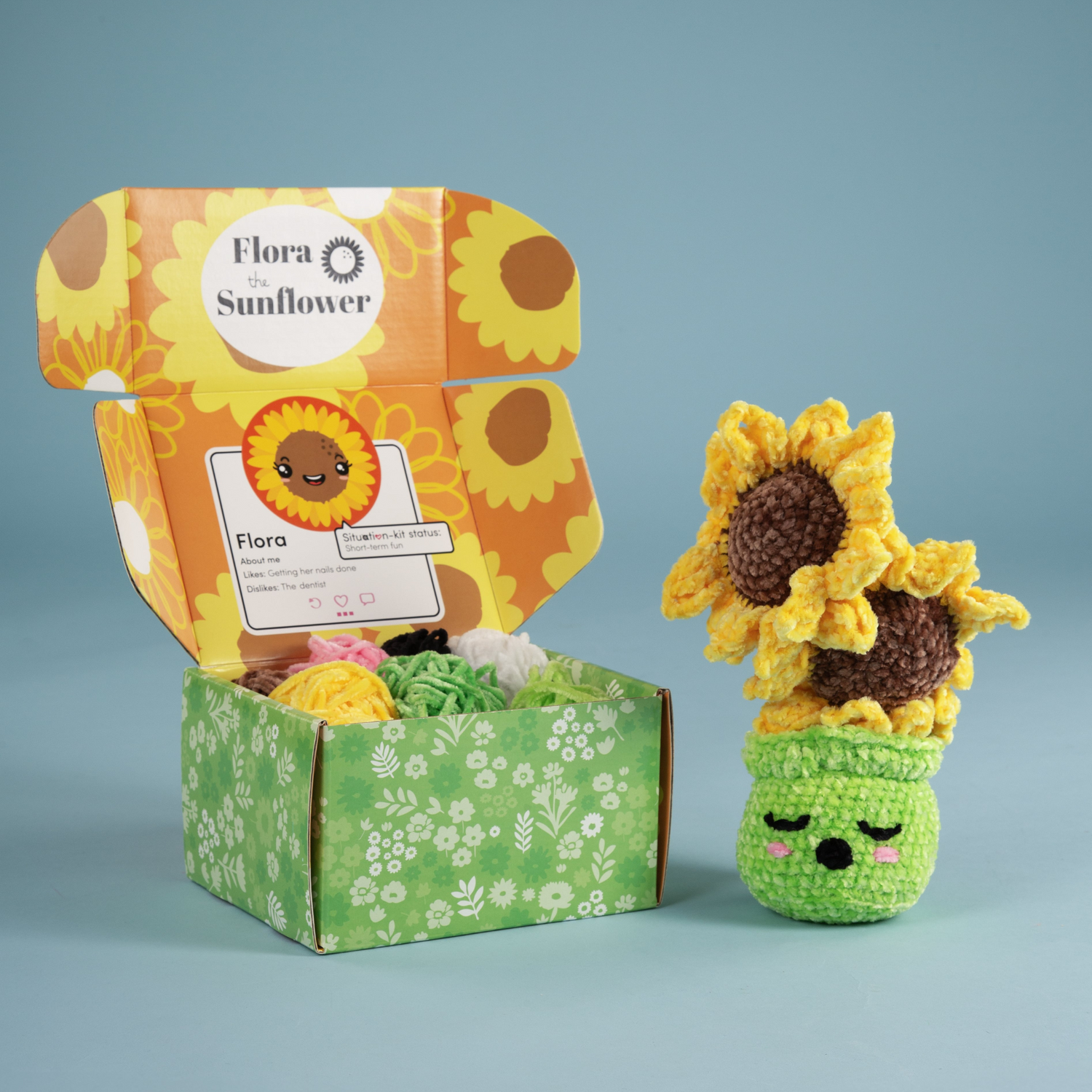 Crochet Society Amigurumi Situation Kit Flora the Sunflower Pot | Nature's Garden