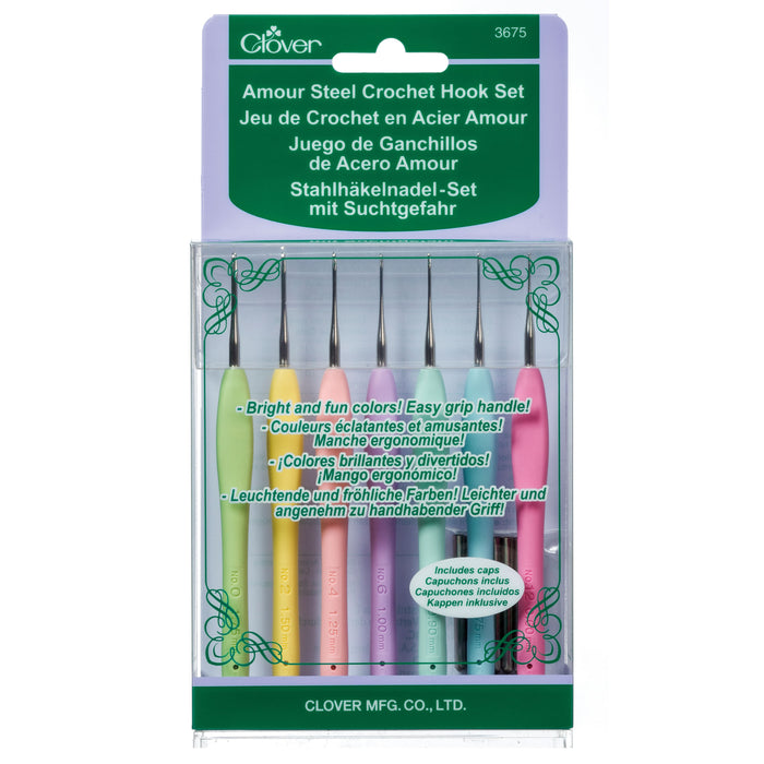 Clover Amour Crochet Hook Set 0.6mm - 1.75mm | Set of 7