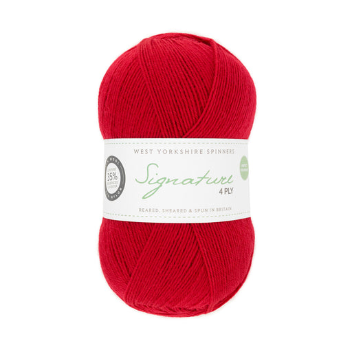 West Yorkshire Spinners Signature 4ply Wool & Nylon Yarn 100g | Rouge