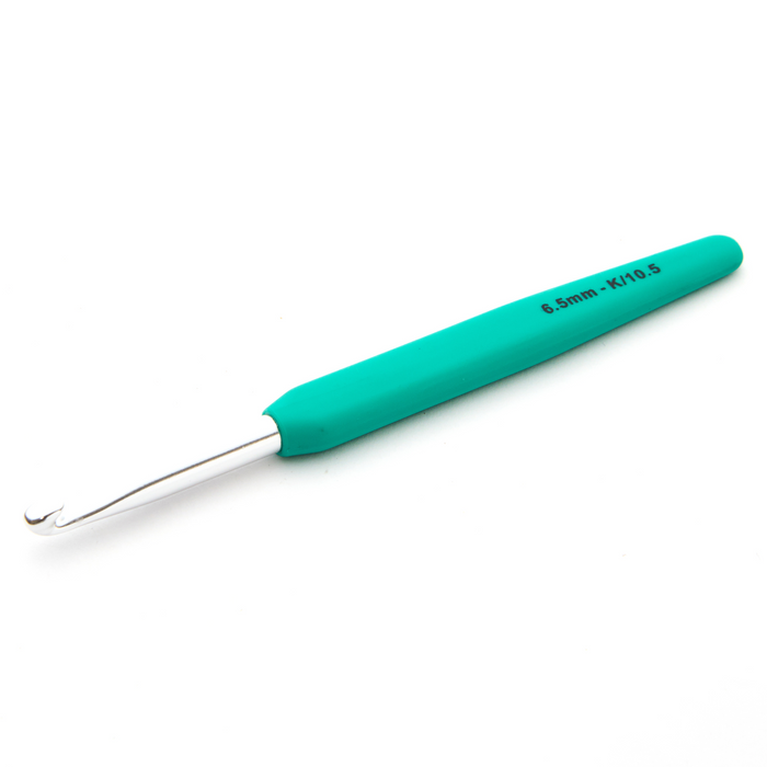 KnitPro Waves Aluminium Crochet Hook Aquamarine Haze 6.5mm x 15mm