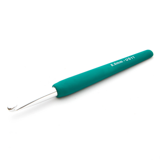 KnitPro Waves Aluminium Crochet Hook Deep Sea Teal 8mm x 15mm