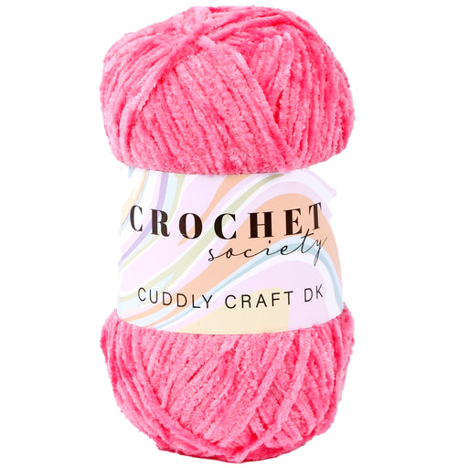 Crochet Society Cuddly Craft DK Chenille Yarn 100g | Bubblegum