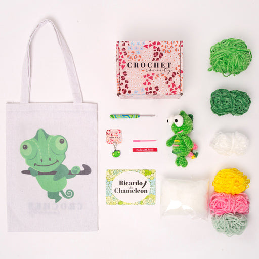 Crochet Society Amigurumi Crochet Kit: Ricardo the Chameleon | Menagerie Collection