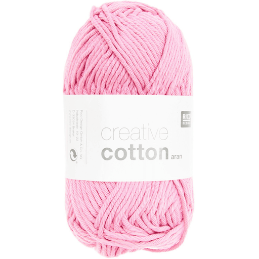 Rico Design Aran Creative Cotton Yarn 50g | Pastel Pink