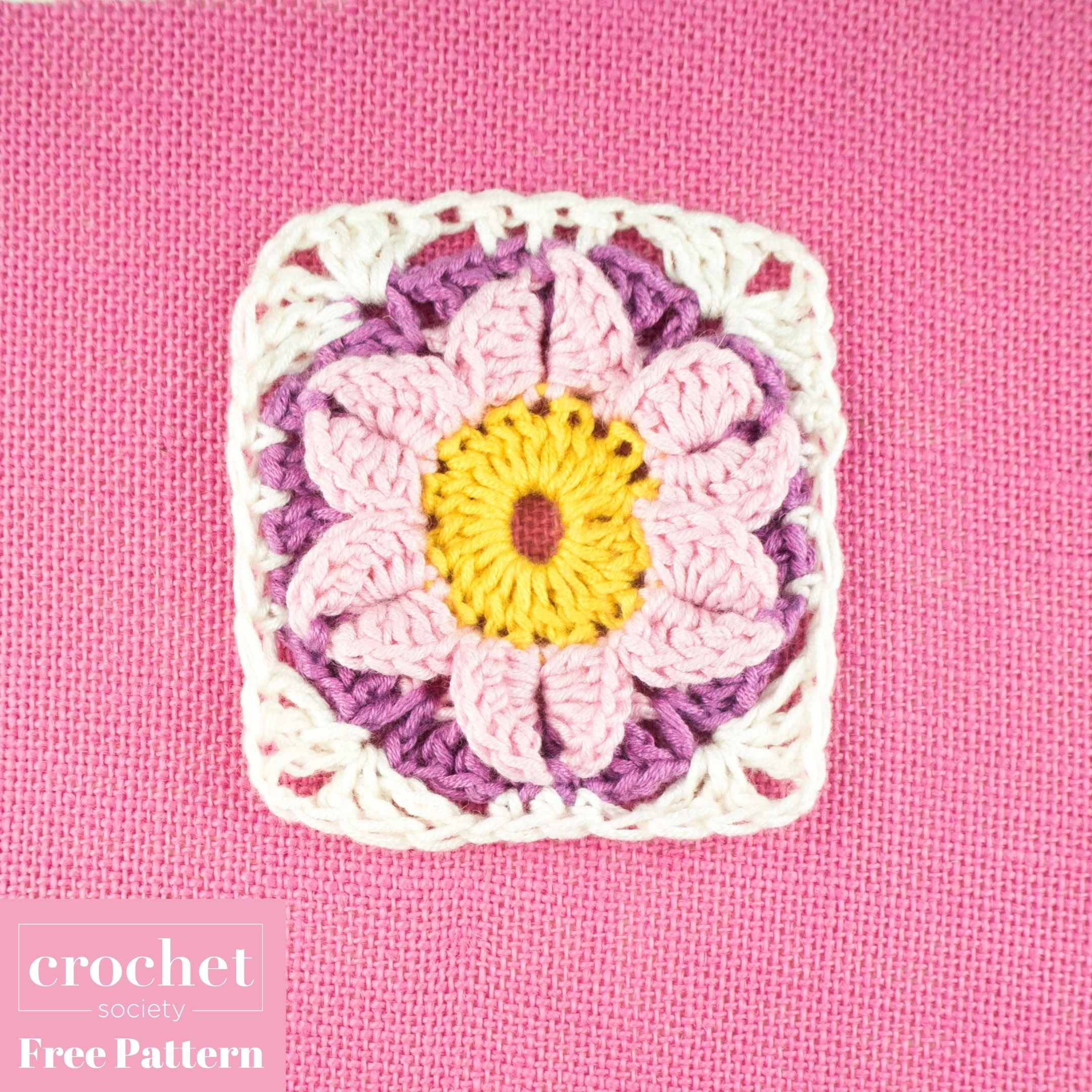 FREE crochet pattern: floral granny square