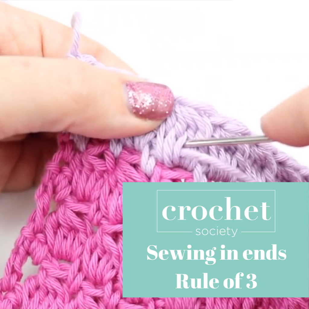 sewing in ends in crochet rule of 3